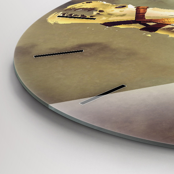 Horloge ronde Illustration de cavalier de dragon