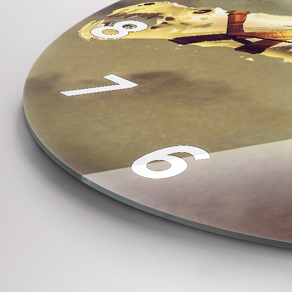 Horloge ronde Illustration de cavalier de dragon