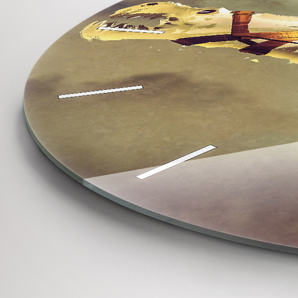 Horloge ronde Illustration de cavalier de dragon