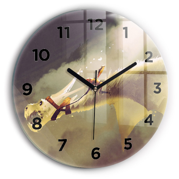 Horloge ronde Illustration de cavalier de dragon