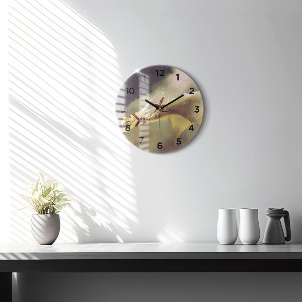 Horloge ronde Illustration de cavalier de dragon