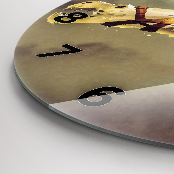 Horloge ronde Illustration de cavalier de dragon