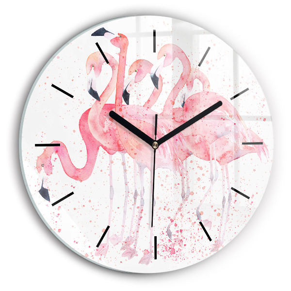 Horloge ronde Un bouquet de flamants roses
