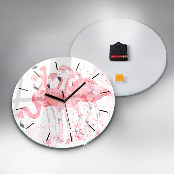 Horloge ronde Un bouquet de flamants roses