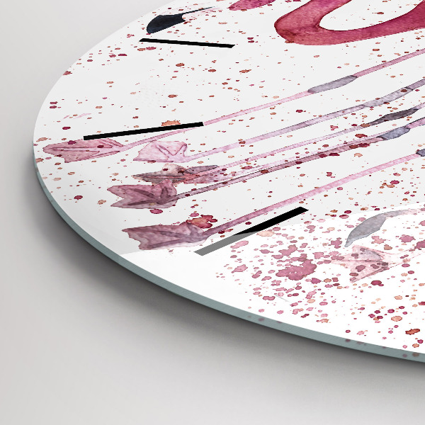 Horloge ronde Un bouquet de flamants roses