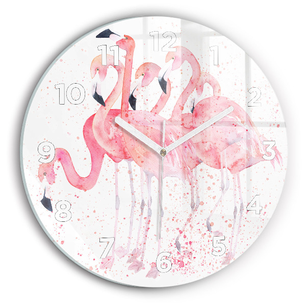 Horloge ronde Un bouquet de flamants roses