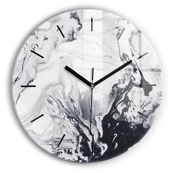 Horloge ronde 'Marbre à l''encre abstrait'