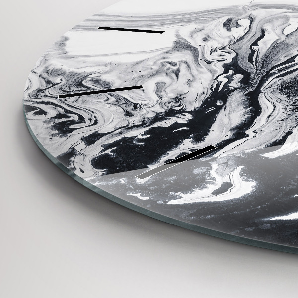 Horloge ronde 'Marbre à l''encre abstrait'