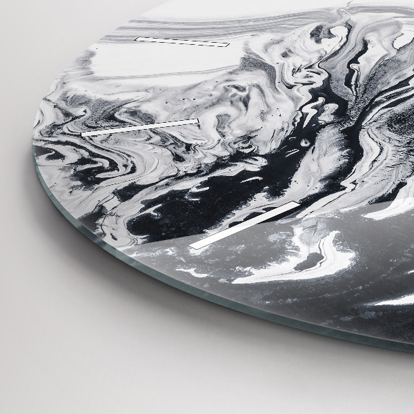 Horloge ronde 'Marbre à l''encre abstrait'