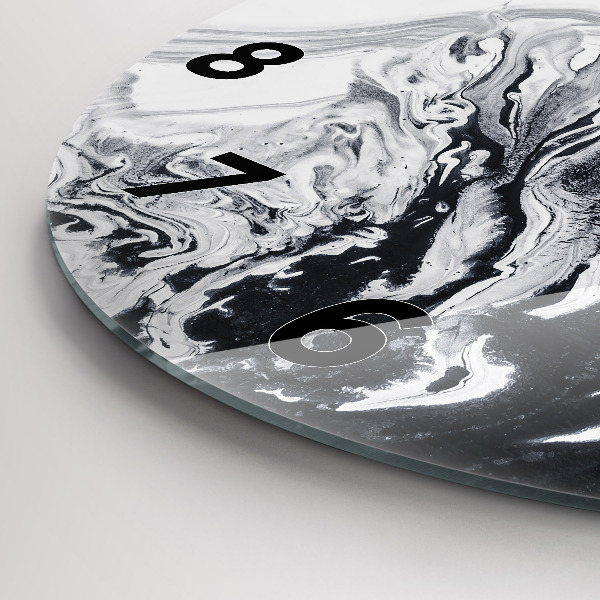 Horloge ronde 'Marbre à l''encre abstrait'