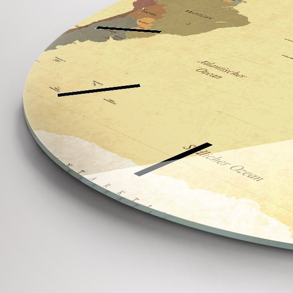 Horloge ronde Carte du monde vintage