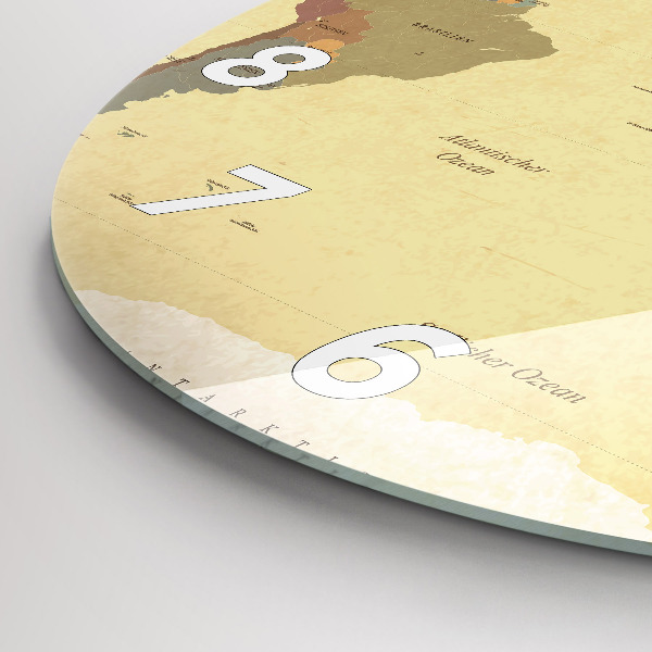 Horloge ronde Carte du monde vintage