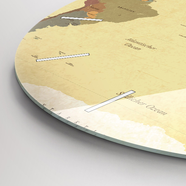 Horloge ronde Carte du monde vintage