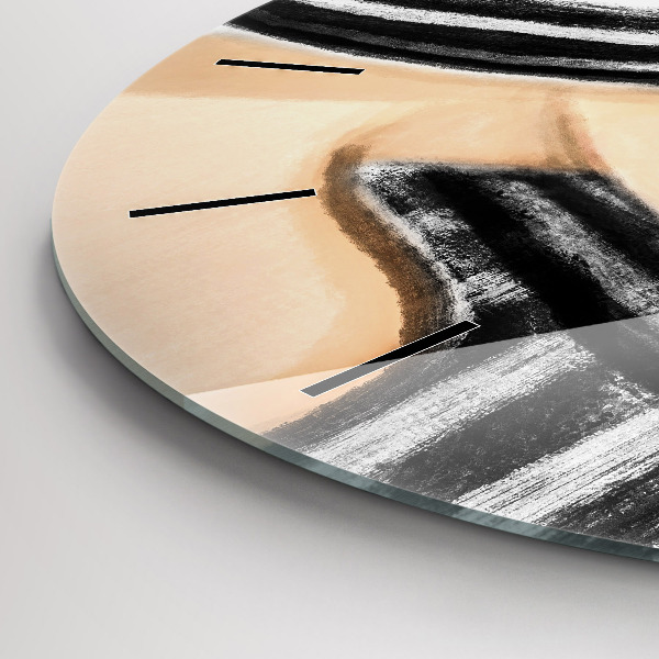 Horloge ronde Femme en noir et blanc