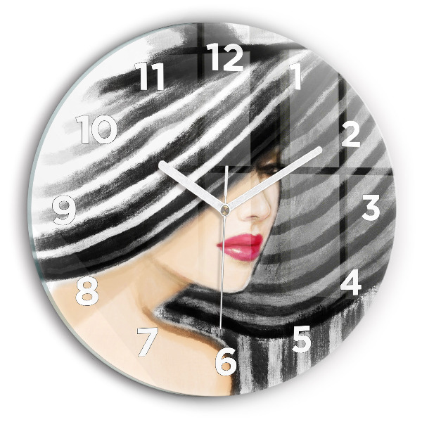 Horloge ronde Femme en noir et blanc