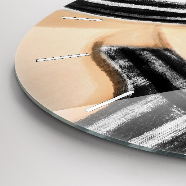 Horloge ronde Femme en noir et blanc