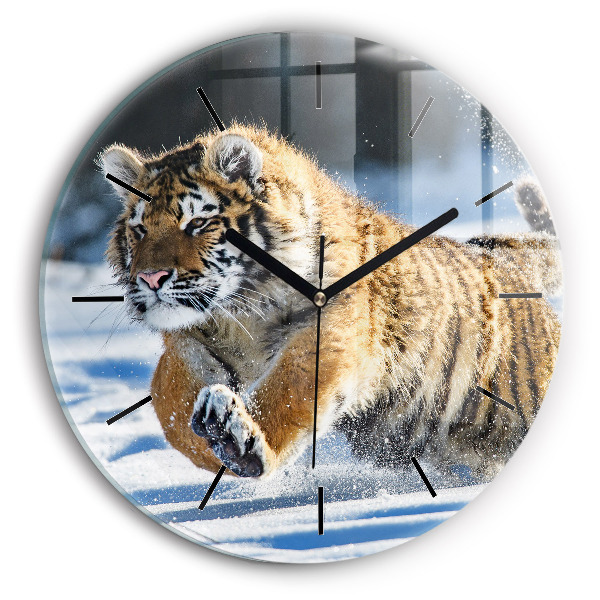 Horloge ronde Le Tigre bondissant