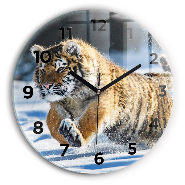Horloge ronde Le Tigre bondissant