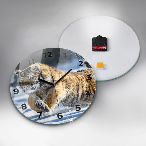 Horloge ronde Le Tigre bondissant