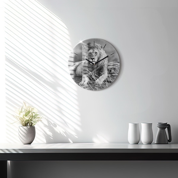 Horloge ronde Abstraction - Lion