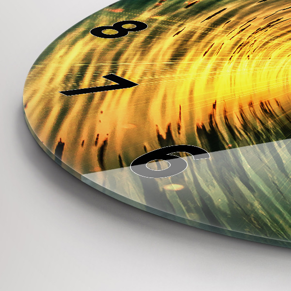 Horloge ronde Coucher de soleil sur les vagues