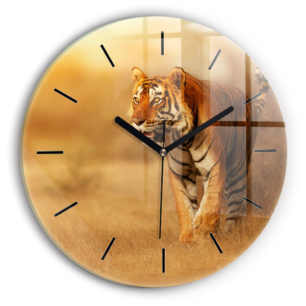 Horloge ronde Chasse au tigre