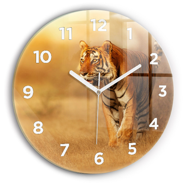 Horloge ronde Chasse au tigre