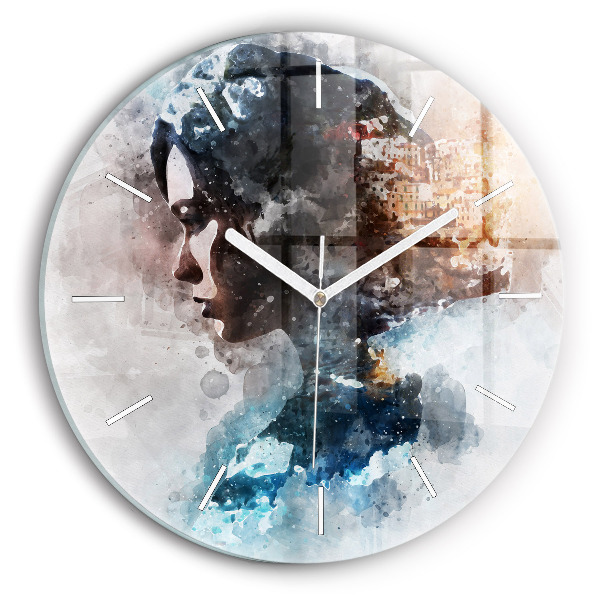 Horloge ronde Visages abstraits