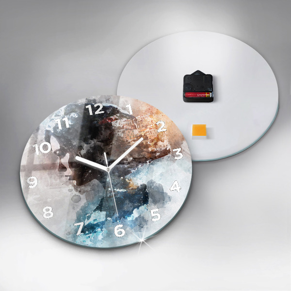 Horloge ronde Visages abstraits