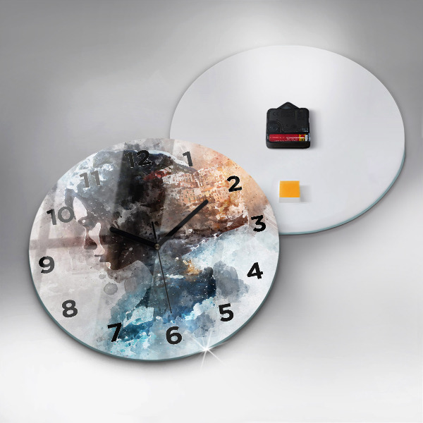 Horloge ronde Visages abstraits