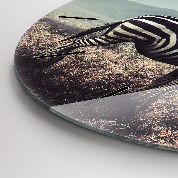 Horloge ronde Zèbre – Abstraction