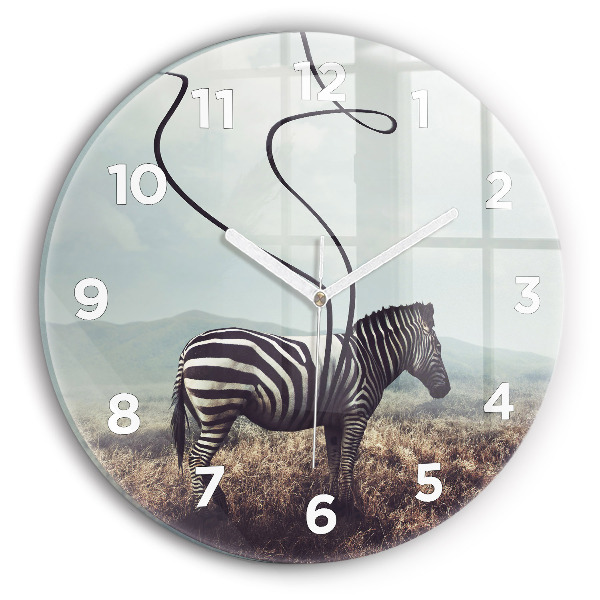 Horloge ronde Zèbre – Abstraction