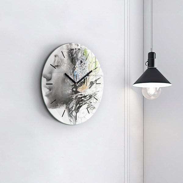 Horloge ronde Visage de femme abstrait