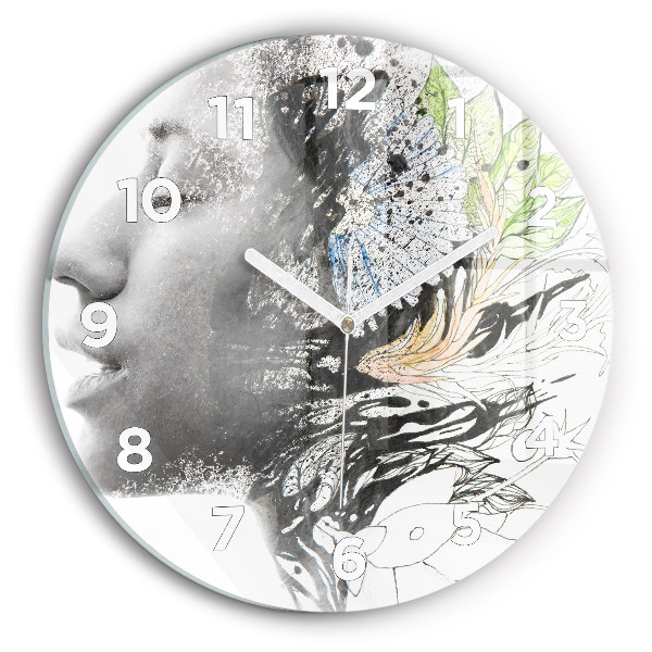 Horloge ronde Visage de femme abstrait