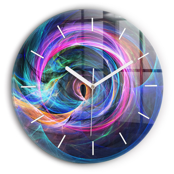 Horloge ronde Fractale colorée