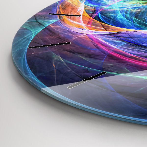 Horloge ronde Fractale colorée