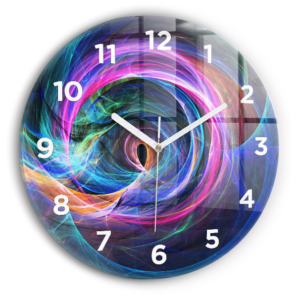 Horloge ronde Fractale colorée