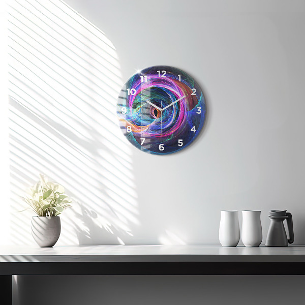 Horloge ronde Fractale colorée