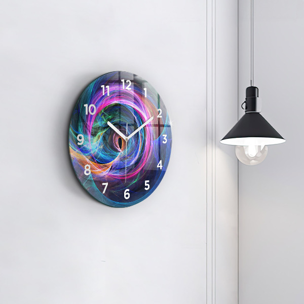 Horloge ronde Fractale colorée