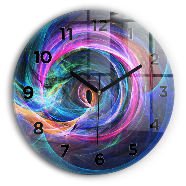 Horloge ronde Fractale colorée