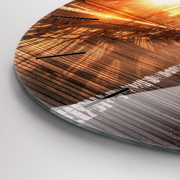 Pendule murale ronde Pont de Brooklyn à New York