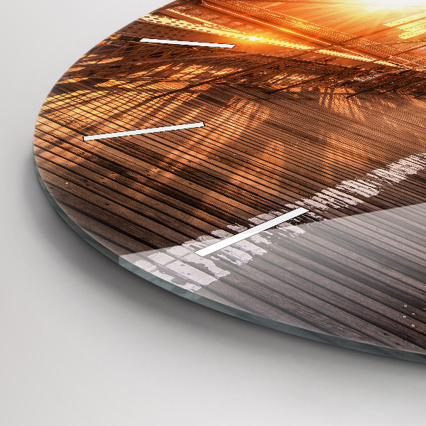 Pendule murale ronde Pont de Brooklyn à New York