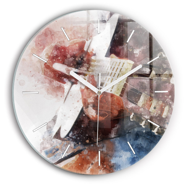 Pendule murale ronde Visualisation de guitare