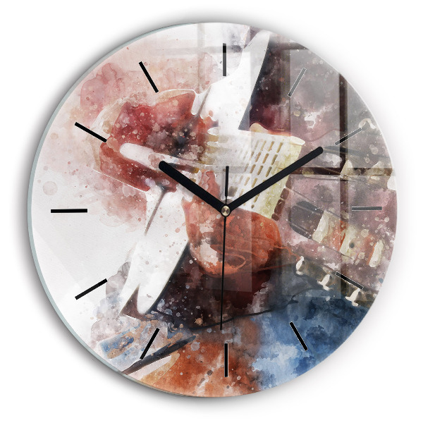 Pendule murale ronde Visualisation de guitare