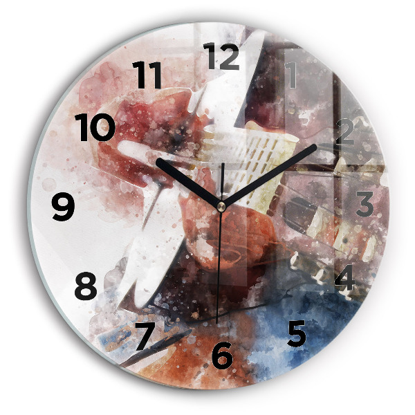 Pendule murale ronde Visualisation de guitare