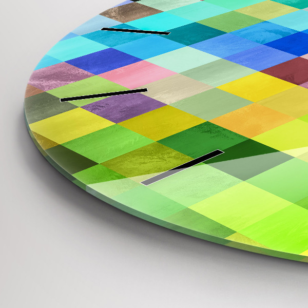 Pendule murale ronde Composition des carrés