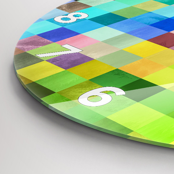 Pendule murale ronde Composition des carrés