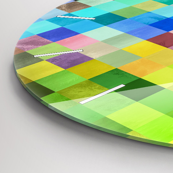 Pendule murale ronde Composition des carrés