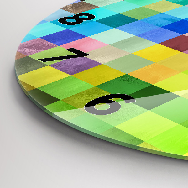 Pendule murale ronde Composition des carrés