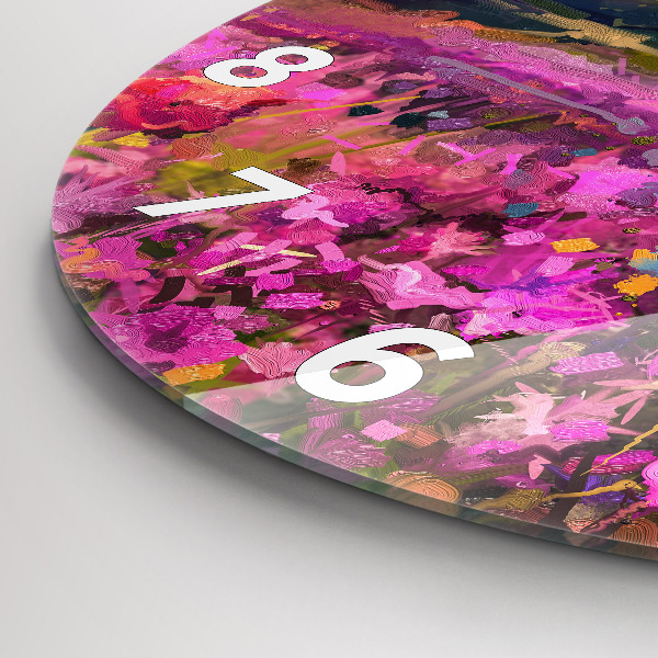 Pendule murale ronde Prairie au coucher du soleil